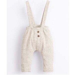Play Up Miro Suspender Trousers 6M Gray Speckled Recycled Cotton Blend NWT